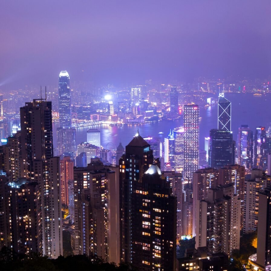 Scenic view of city during nighttime